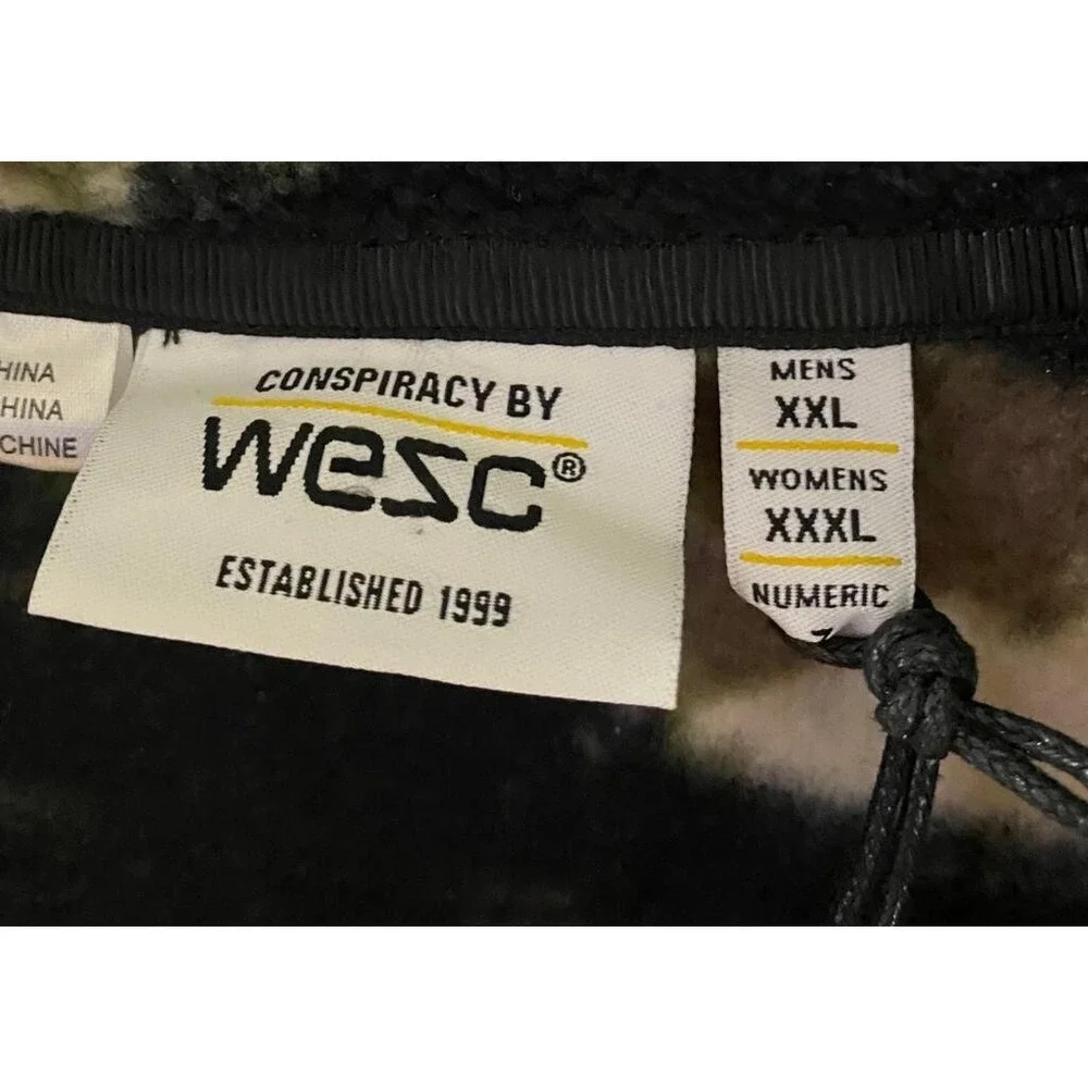 WESC Camo‎ Half Fleece Pullover Zipper For Unisex Men Size XXL Woman Size XXXL